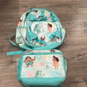 Pottery Barn Moana Backpack & Lunch Box Set Used Condition